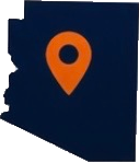 Map of Arizona with a pin marking the East Valley service area